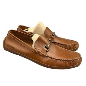 Cole Haan Wyatt Bit Driver Loafer Leather Slip On Dress Shoes 10.5M Brown Buckle